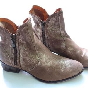 Seychelles Lucky Penny Brown /Gold Distressed Ankle Boots